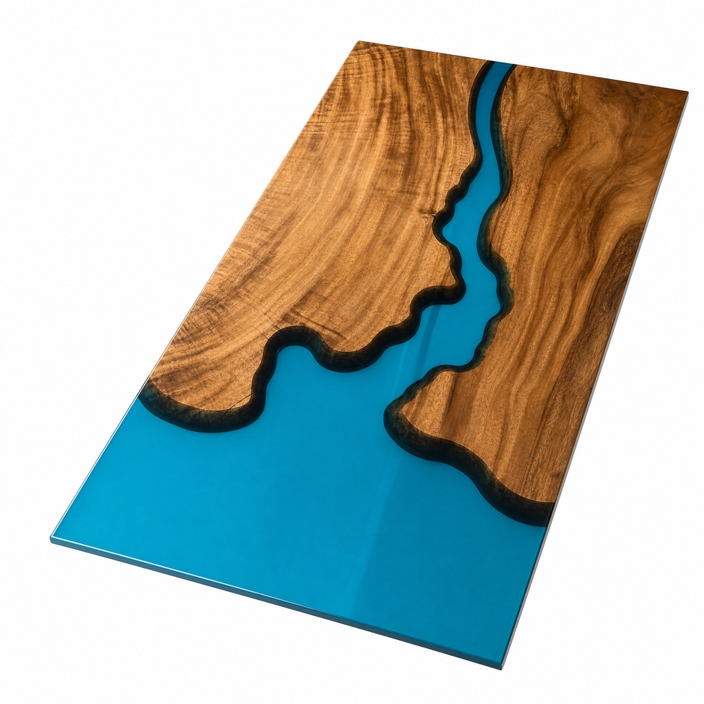 Transparent Blue Epoxy Slab
