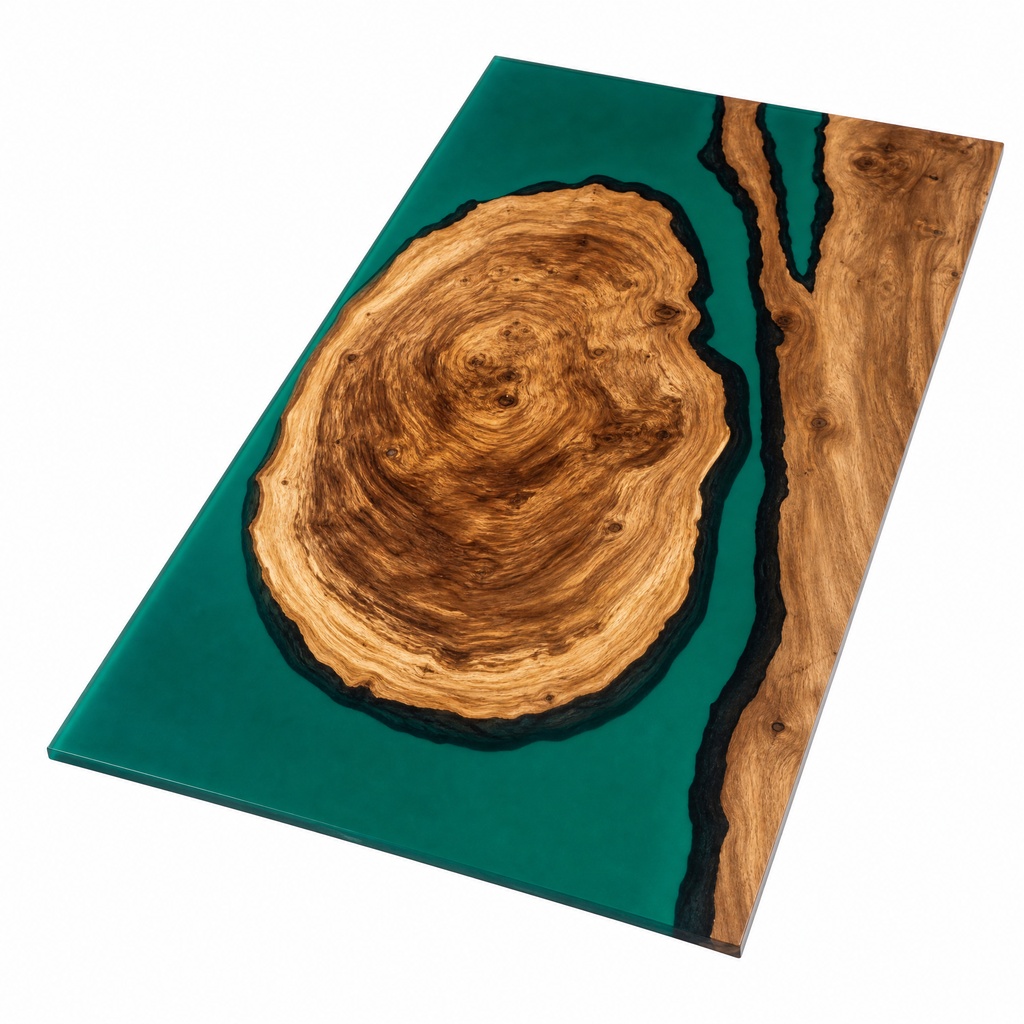Transparent Green Epoxy Slab