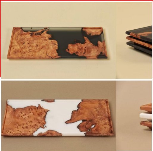 Serving Tray Set — Black & White