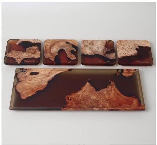 Coaster & Tray Set