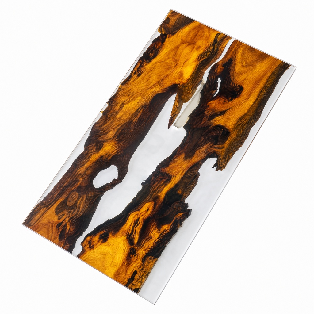Red Burl Clear Epoxy Slab