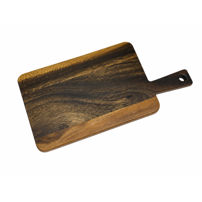 Saman Raintree Wood Rectangular Serving Board with Straight Handle