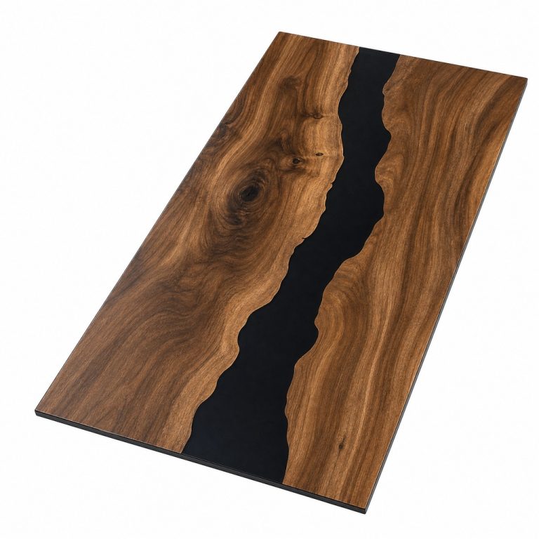 Walnut Black Epoxy Live Edge River