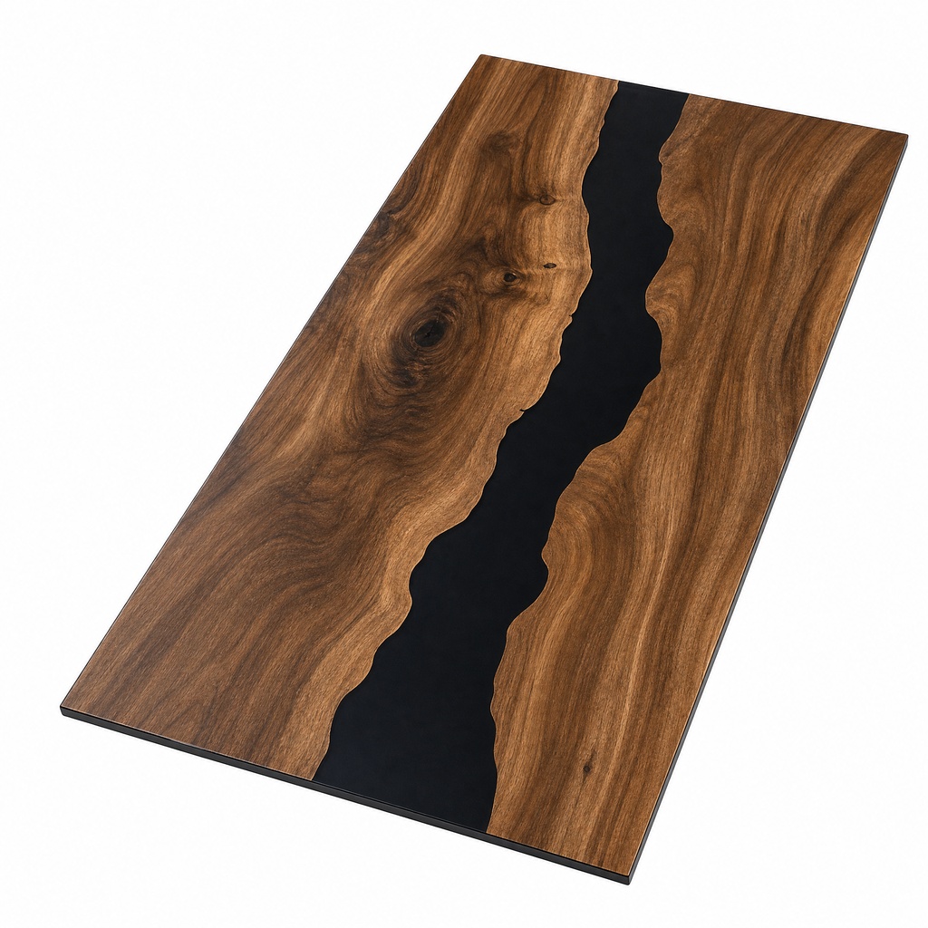 Walnut Black Epoxy Live Edge River