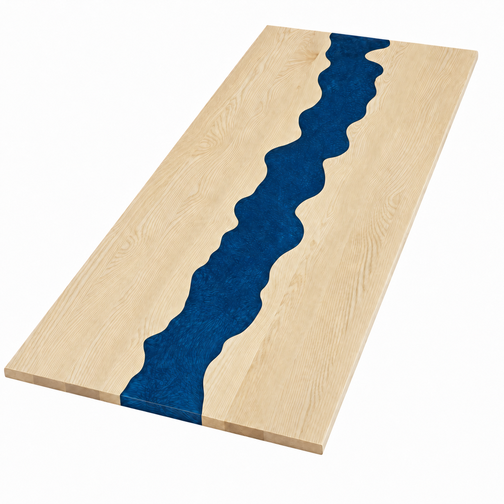 White Ash Epoxy River Desk & Table Top